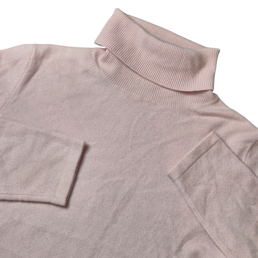 Neiman Marcus Womens Medium Cashmere Turtleneck Sweater‎ Pink Classic Luxury